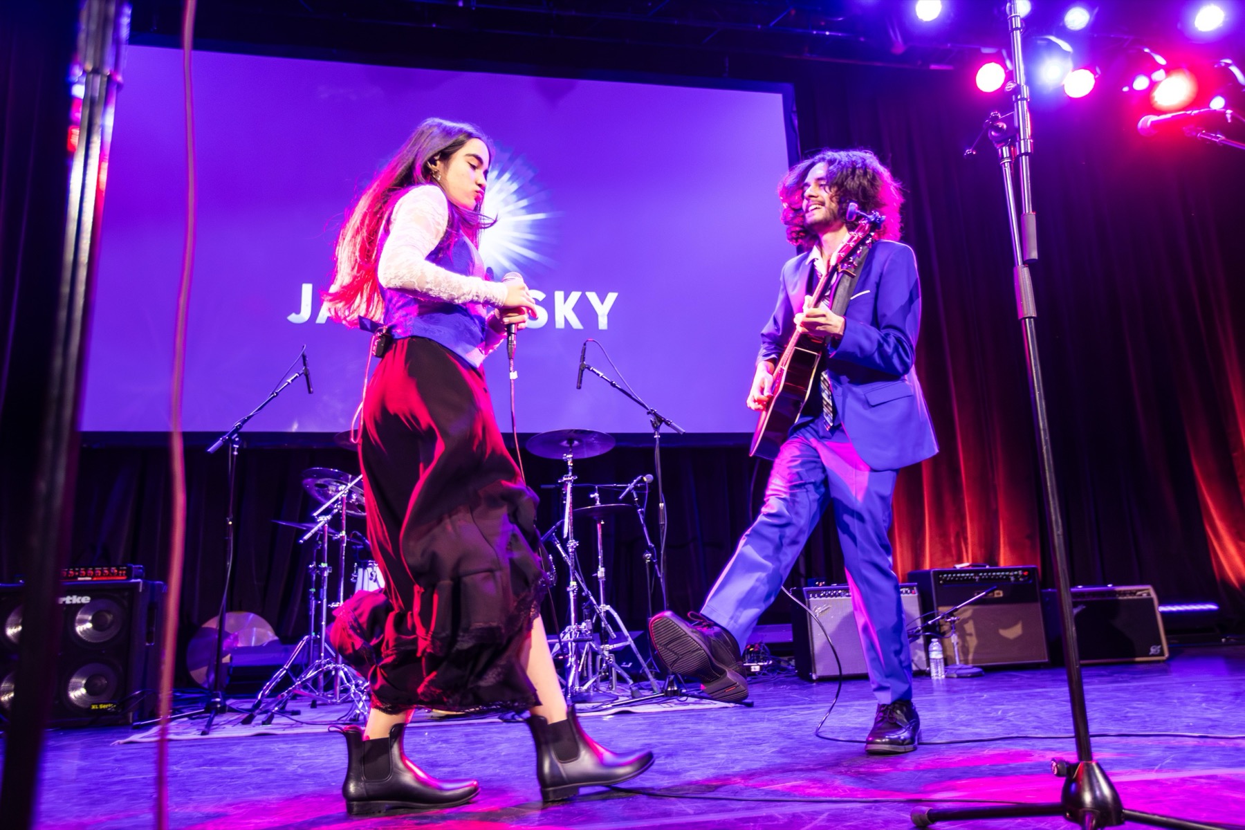 Jake and Sky performing together on stage
