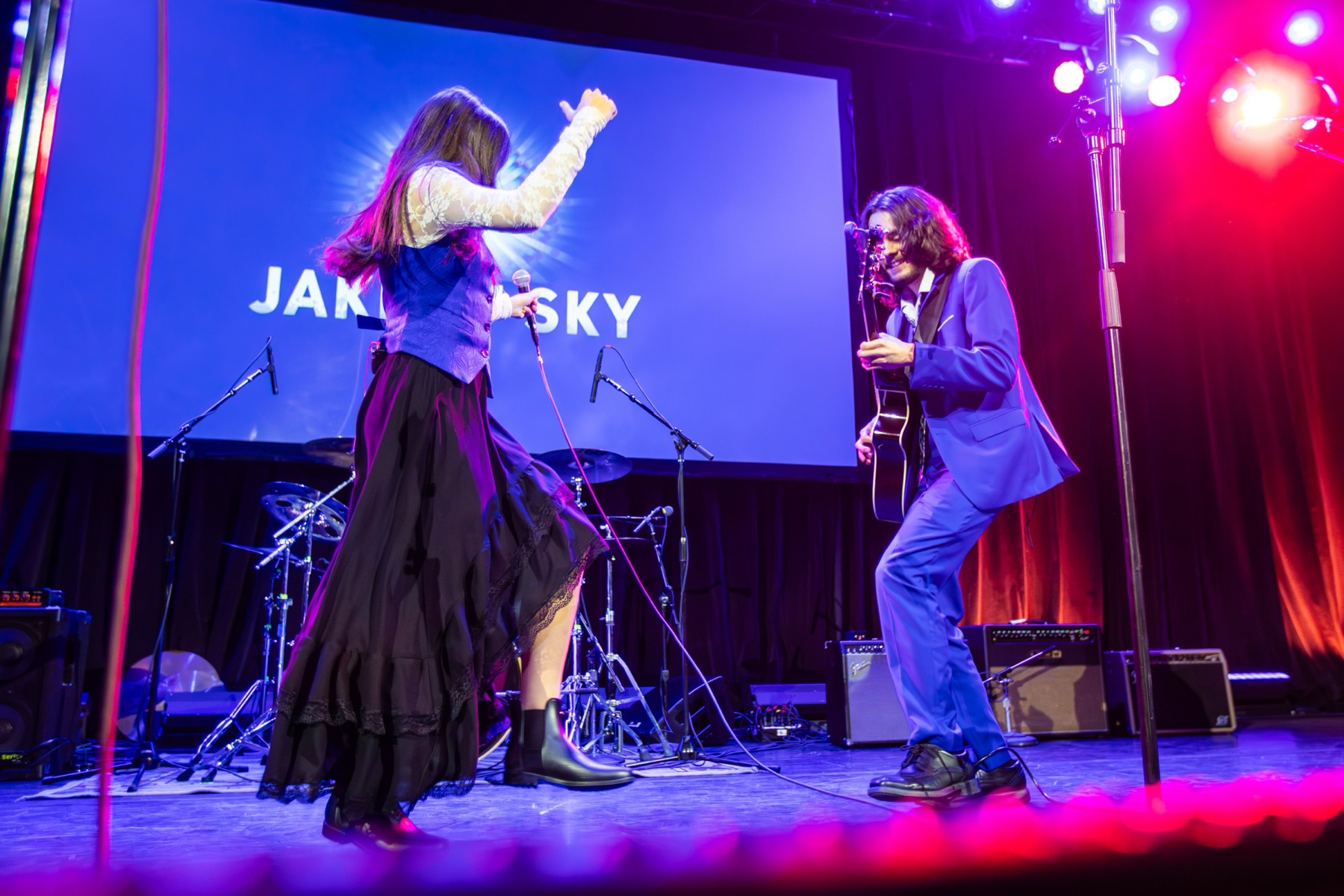 Jake and Sky performing live on stage